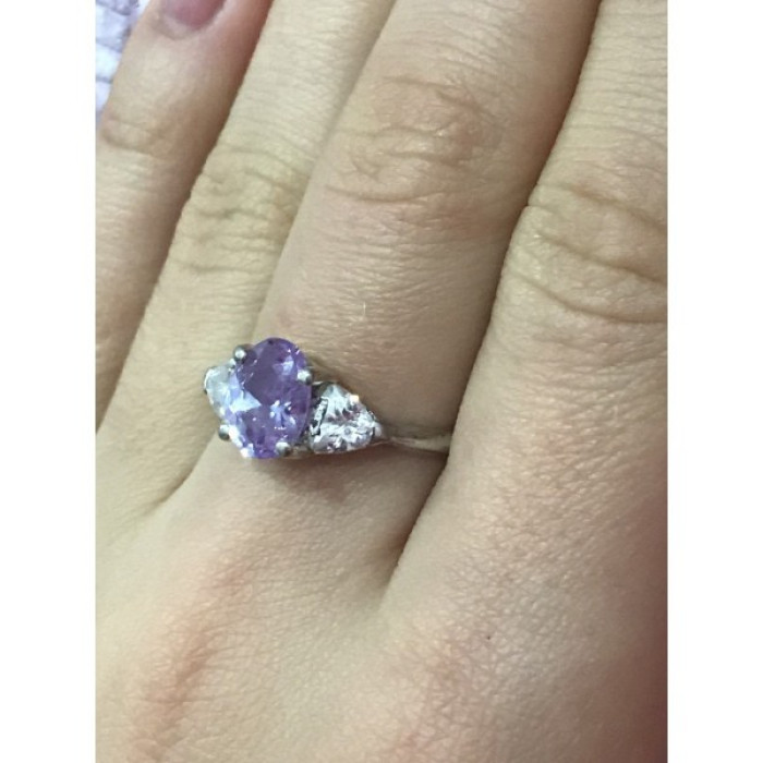 925 Sterling Silver CZ Ring Size 8