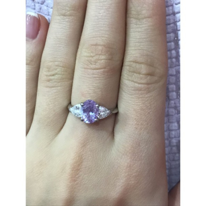 925 Sterling Silver CZ Ring Size 8