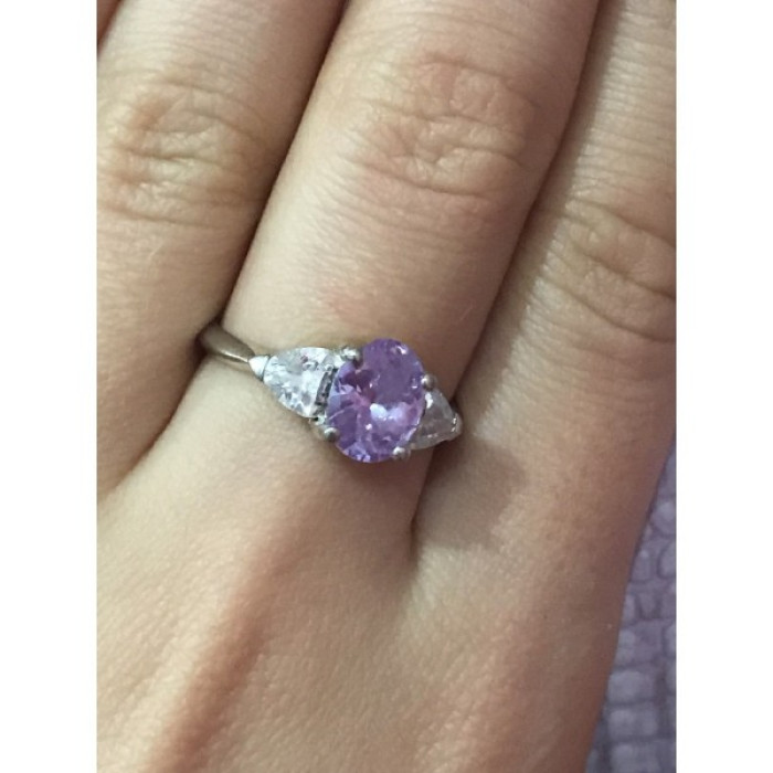 925 Sterling Silver CZ Ring Size 8