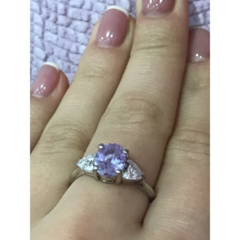 925 Sterling Silver CZ Ring Size 8