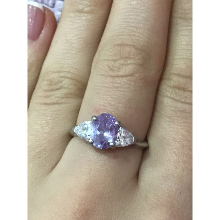 925 Sterling Silver CZ Ring Size 8
