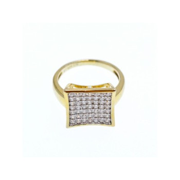 925 Sterling Silver Gold Plated CZ Ring Size 5.5