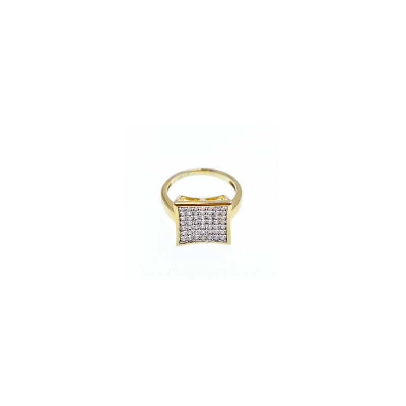 925 Sterling Silver Gold Plated CZ Ring Size 5.5
