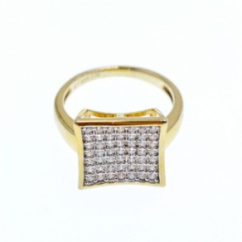 925 Sterling Silver Gold Plated CZ Ring Size 5.5