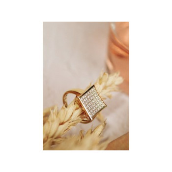 925 Sterling Silver Gold Plated CZ Ring Size 5.5