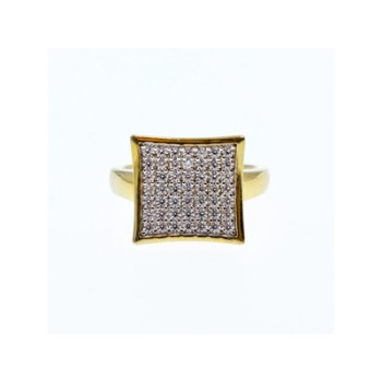 925 Sterling Silver Gold Plated CZ Ring Size 5.5