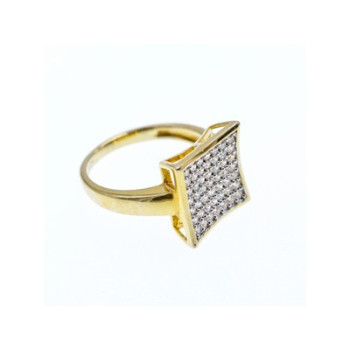 925 Sterling Silver Gold Plated CZ Ring Size 5.5