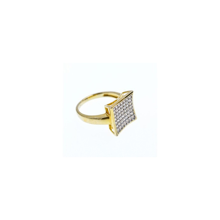 925 Sterling Silver Gold Plated CZ Ring Size 5.5
