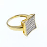 925 Sterling Silver Gold Plated CZ Ring Size 5.5