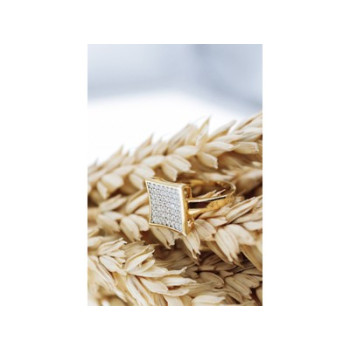 925 Sterling Silver Gold Plated CZ Ring Size 5.5