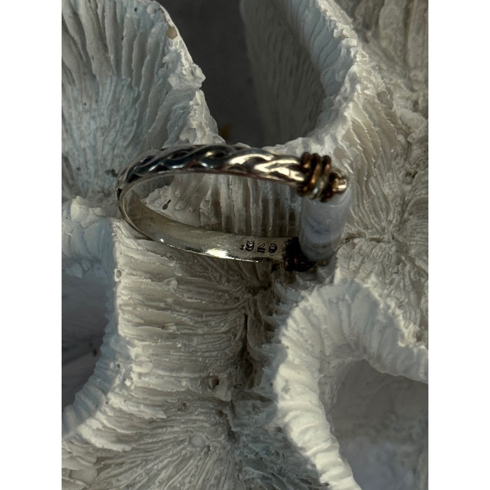 Custom 925 Sterling Silver Agate Ring Size 8