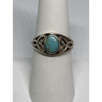 925 Sterling Silver Ring With Turquoise Size 7.75