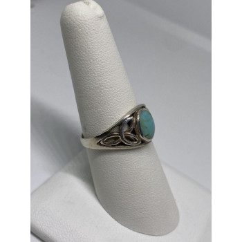 925 Sterling Silver Ring With Turquoise Size 7.75