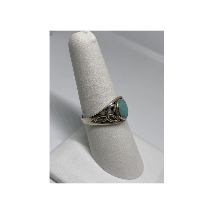 925 Sterling Silver Ring With Turquoise Size 7.75
