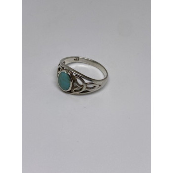 925 Sterling Silver Ring With Turquoise Size 7.75