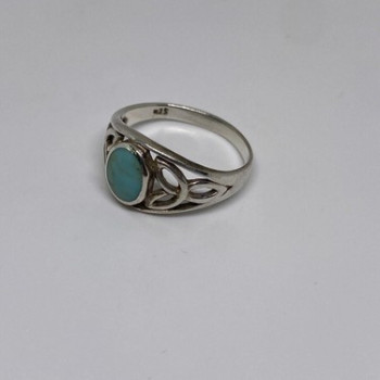 925 Sterling Silver Ring With Turquoise Size 7.75
