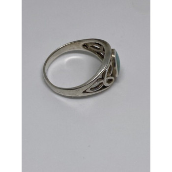 925 Sterling Silver Ring With Turquoise Size 7.75
