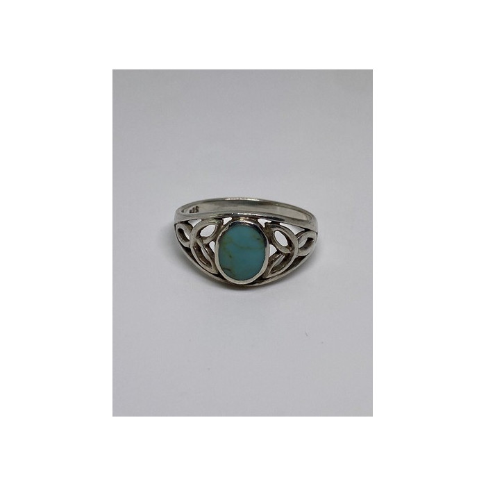 925 Sterling Silver Ring With Turquoise Size 7.75