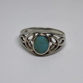 925 Sterling Silver Ring With Turquoise Size 7.75