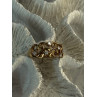 925 Sterling Silver Gold Plated White Topaz Ring Size 8.5