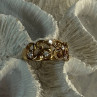 925 Sterling Silver Gold Plated White Topaz Ring Size 8.5