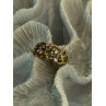 925 Sterling Silver Gold Plated White Topaz Ring Size 8.5