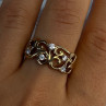 925 Sterling Silver Gold Plated White Topaz Ring Size 8.5