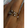 925 Sterling Silver Gold Plated White Topaz Ring Size 8.5