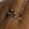 925 Sterling Silver Gold Plated White Topaz Ring Size 8.5