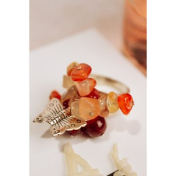 925 Sterling Silver Agate Designer'S Ring Size 6.5