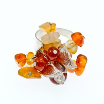 925 Sterling Silver Agate Designer'S Ring Size 6.5