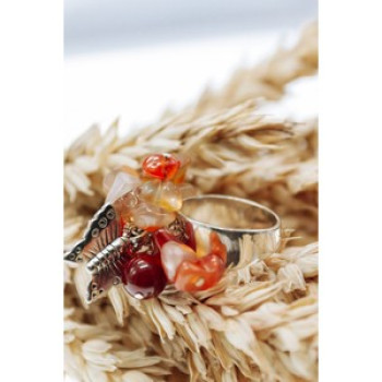 925 Sterling Silver Agate Designer'S Ring Size 6.5
