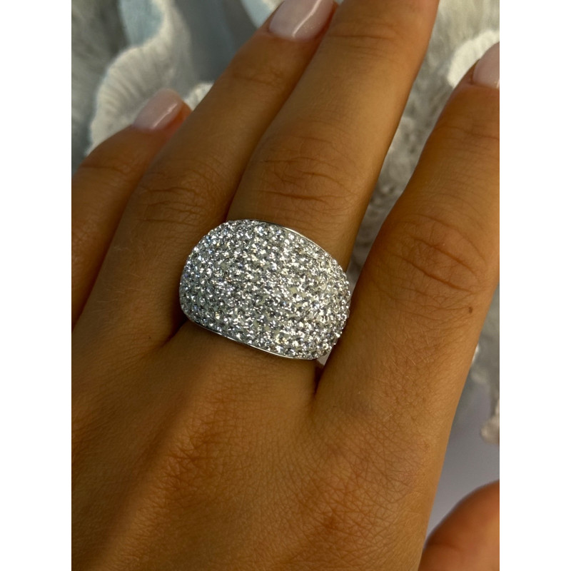 Beautiful 925 Sterling Silver CZ Ring Size 8