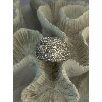 Beautiful 925 Sterling Silver CZ Ring Size 8