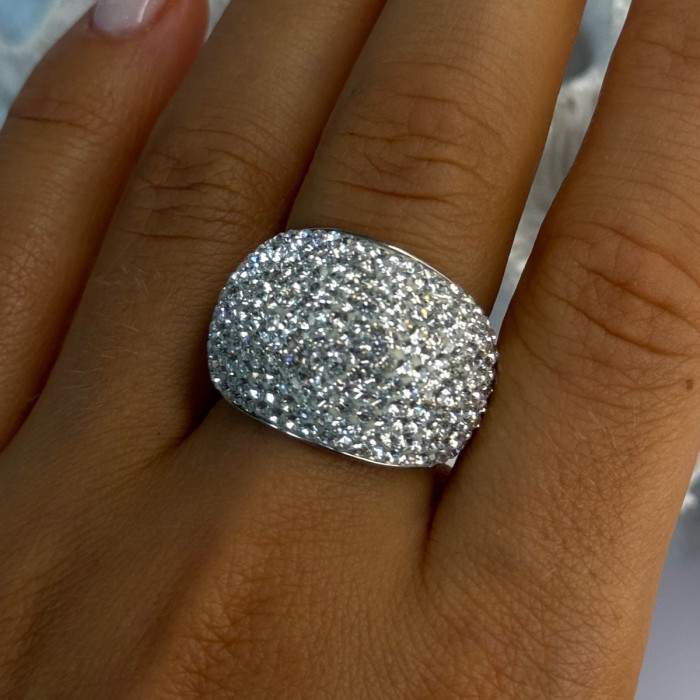 Beautiful 925 Sterling Silver CZ Ring Size 8