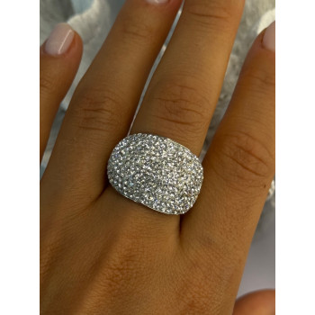 Beautiful 925 Sterling Silver CZ Ring Size 8
