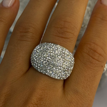 Beautiful 925 Sterling Silver CZ Ring Size 8