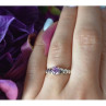925 Sterling Silver Pink CZ Ring Size 6.5