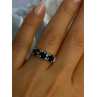 10K White Gold Sapphire & Diamond Ring Size 7.5