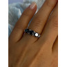 10K White Gold Sapphire & Diamond Ring Size 7.5