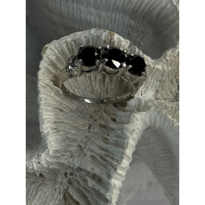 10K White Gold Sapphire & Diamond Ring Size 7.5