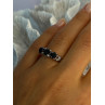 10K White Gold Sapphire & Diamond Ring Size 7.5