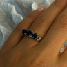 10K White Gold Sapphire & Diamond Ring Size 7.5