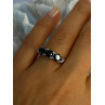 10K White Gold Sapphire & Diamond Ring Size 7.5
