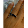 10K White Gold Sapphire & Diamond Ring Size 7.5