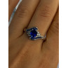 925 Sterling Silver Sapphire & Beryl Ring Size 11.5