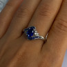 925 Sterling Silver Sapphire & Beryl Ring Size 11.5