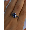 925 Sterling Silver Sapphire & Beryl Ring Size 11.5