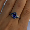 925 Sterling Silver Sapphire & Beryl Ring Size 11.5