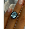 925 Sterling Silver Topaz & Sapphire Flower Ring Size 5.5